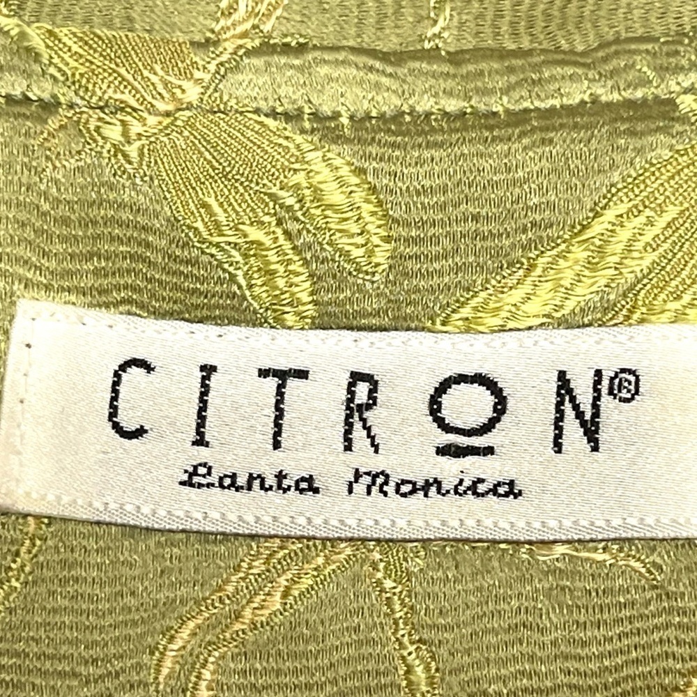 Citron Santa Monica Green Dragonfly Print Collared Button Front Jacket Medium - Picture 11 of 12
